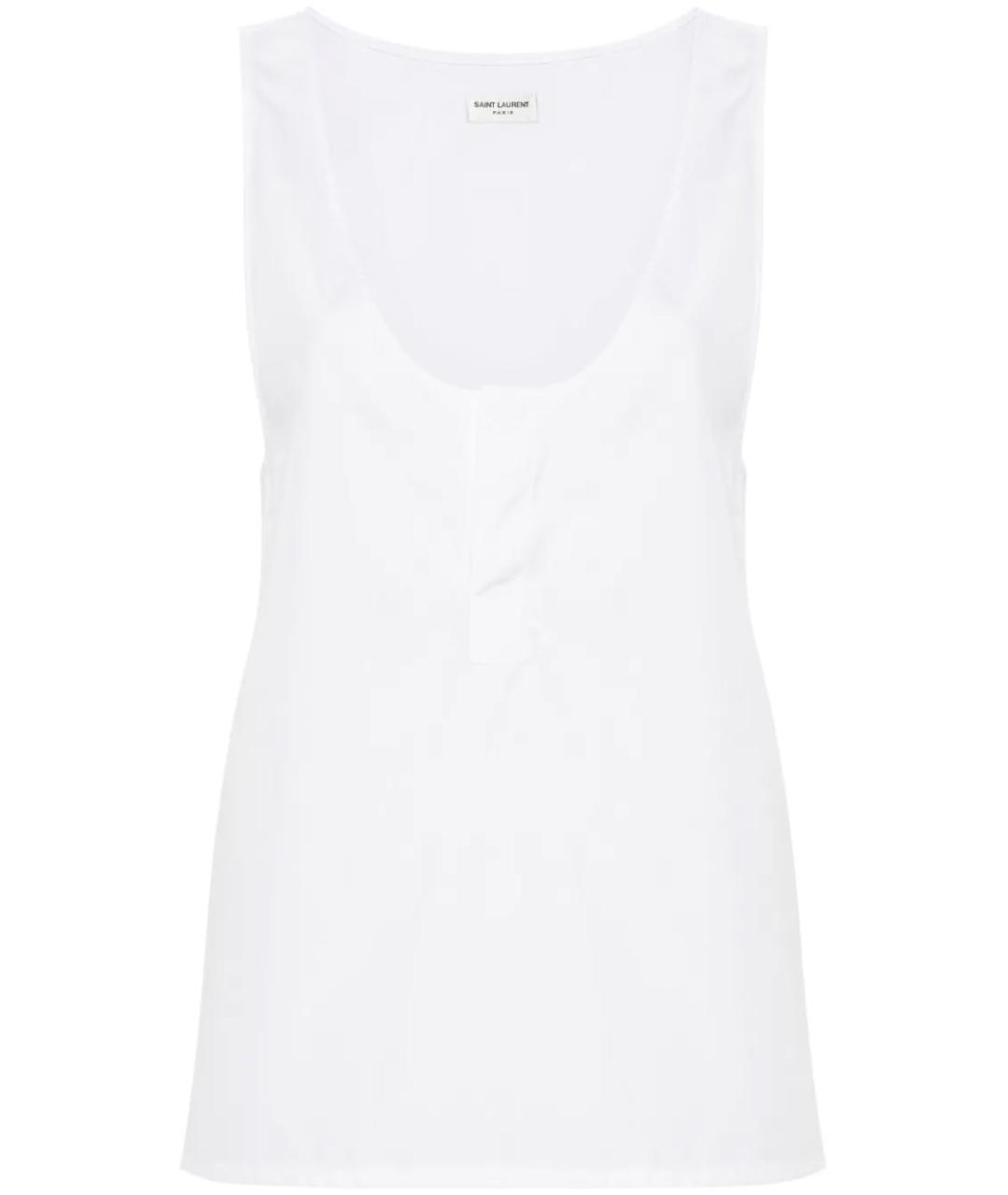 SAINT LAURENT Белая хлопковая майка, фото 1