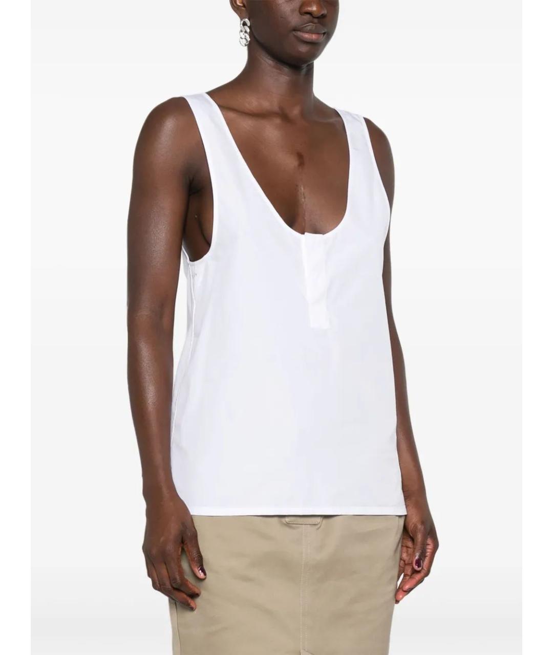 SAINT LAURENT Белая хлопковая майка, фото 3