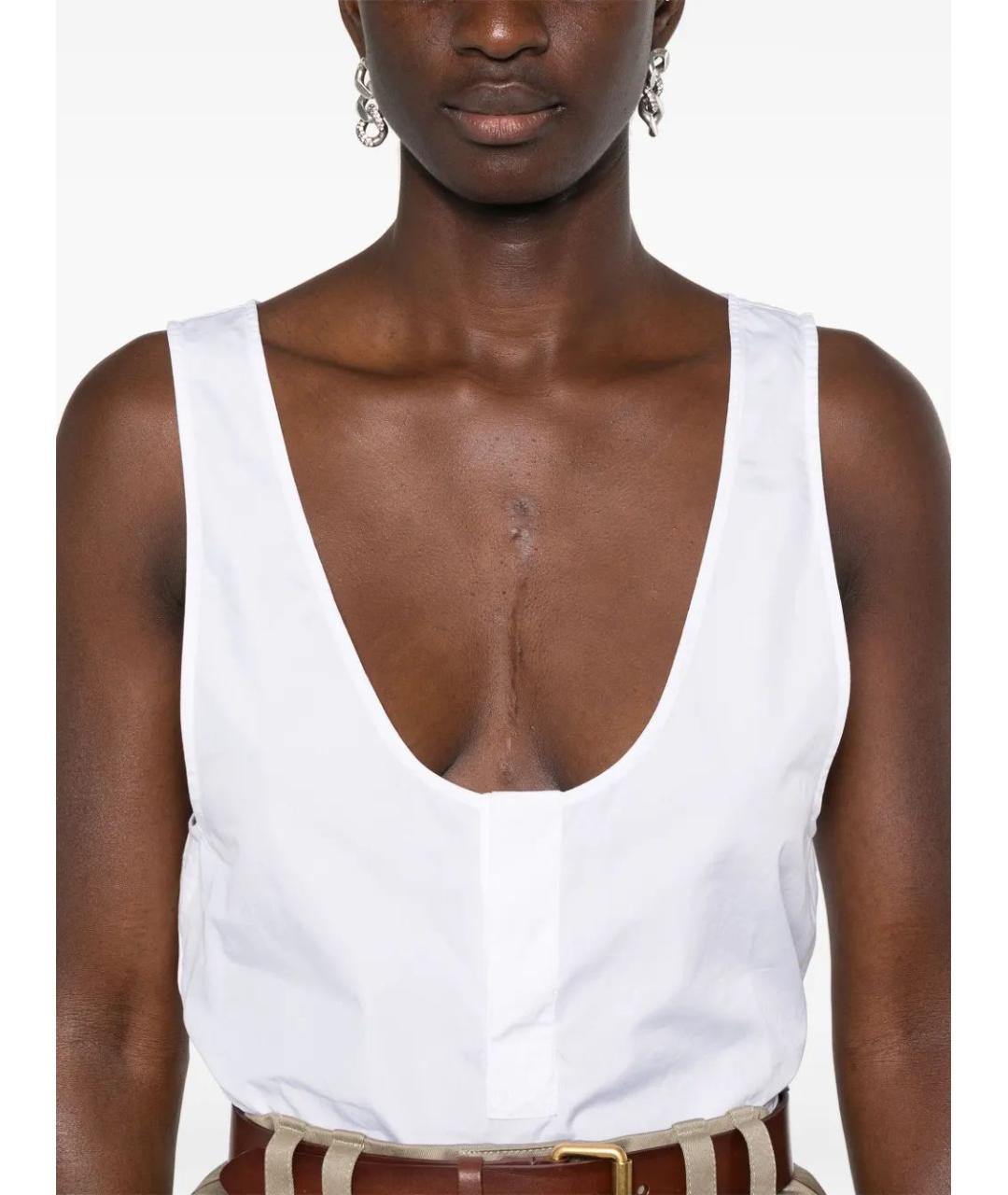 SAINT LAURENT Белая хлопковая майка, фото 5