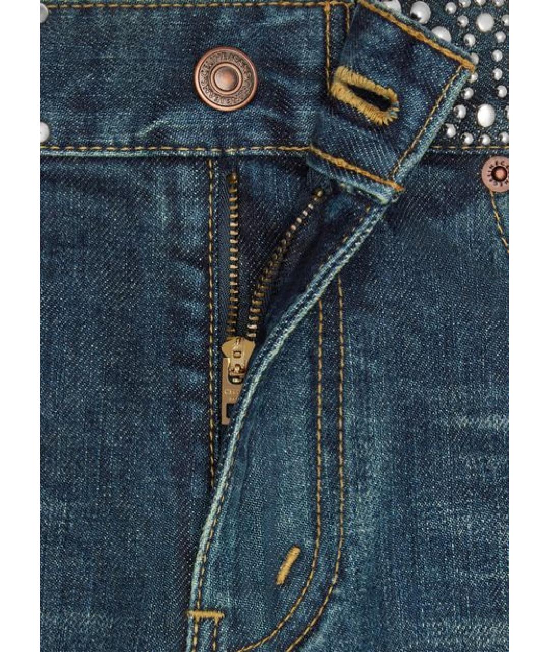 CELINE Синие хлопковые джинсы слим, фото 3