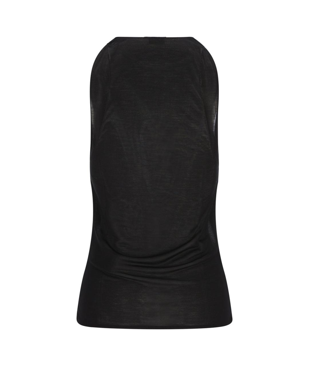 SAINT LAURENT Черная шелковая майка, фото 2