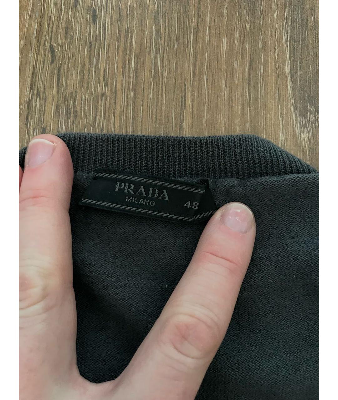 PRADA Хаки шерстяной джемпер / свитер, фото 3