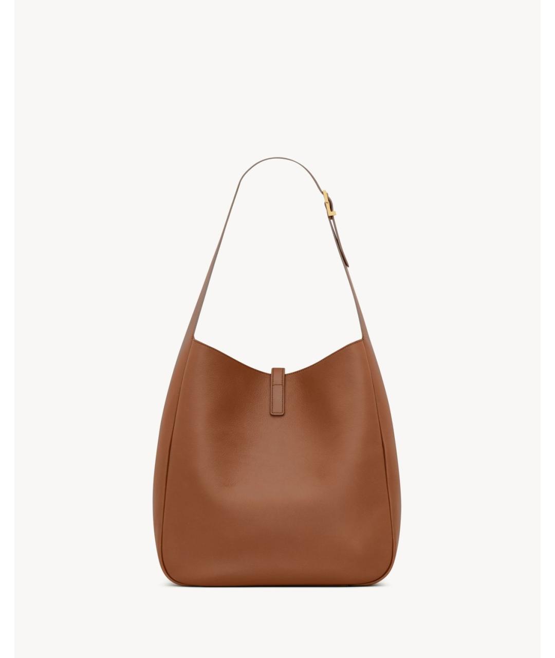 SAINT LAURENT Коричневая кожаная сумка через плечо, фото 2