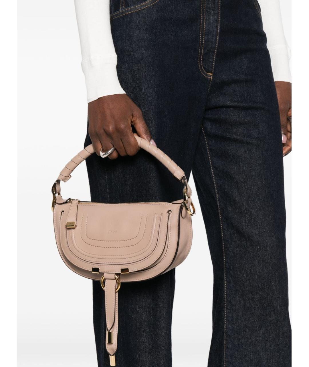 CHLOE Розовая кожаная сумка с короткими ручками, фото 2