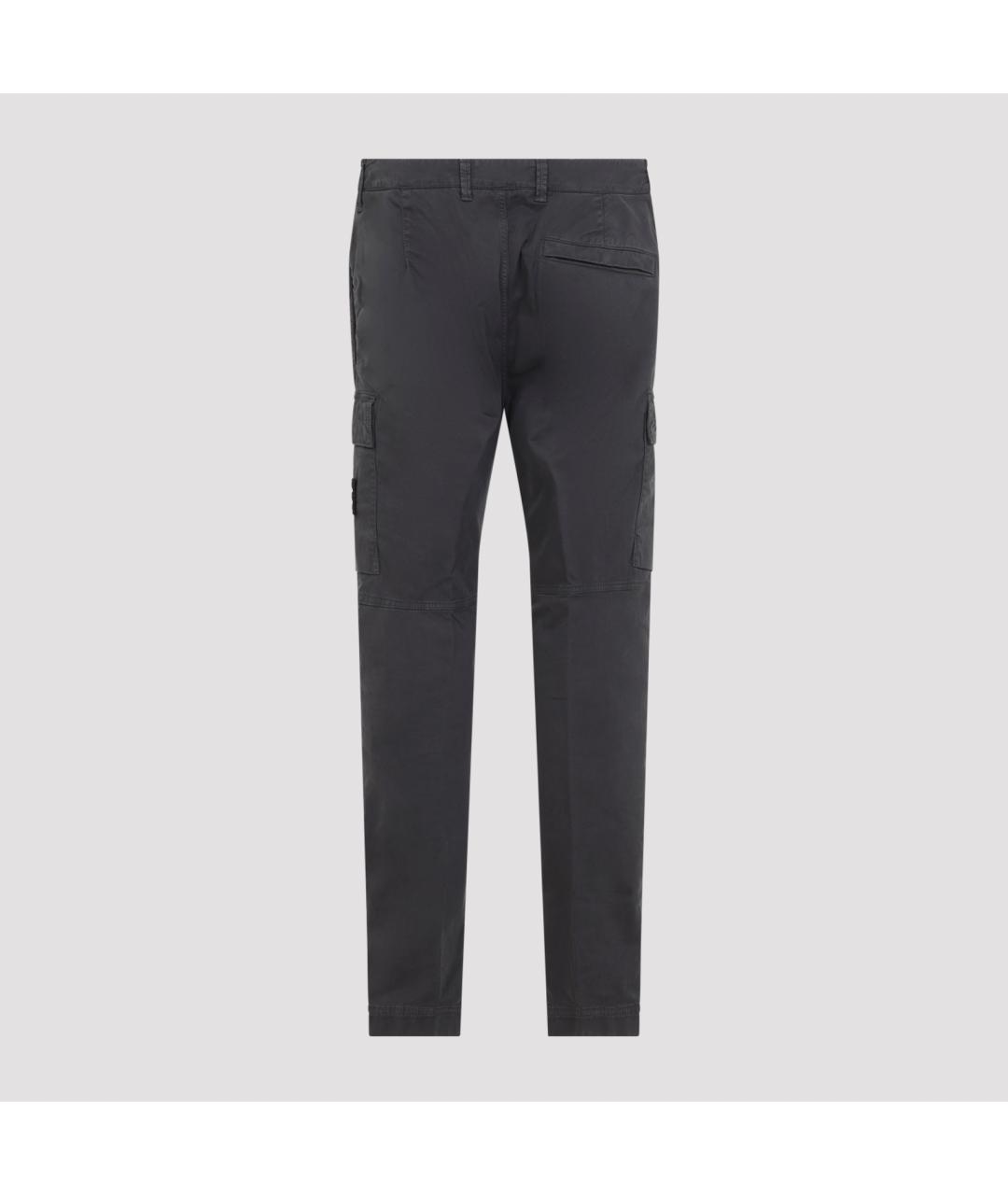 STONE ISLAND Серые хлопковые повседневные брюки, фото 3