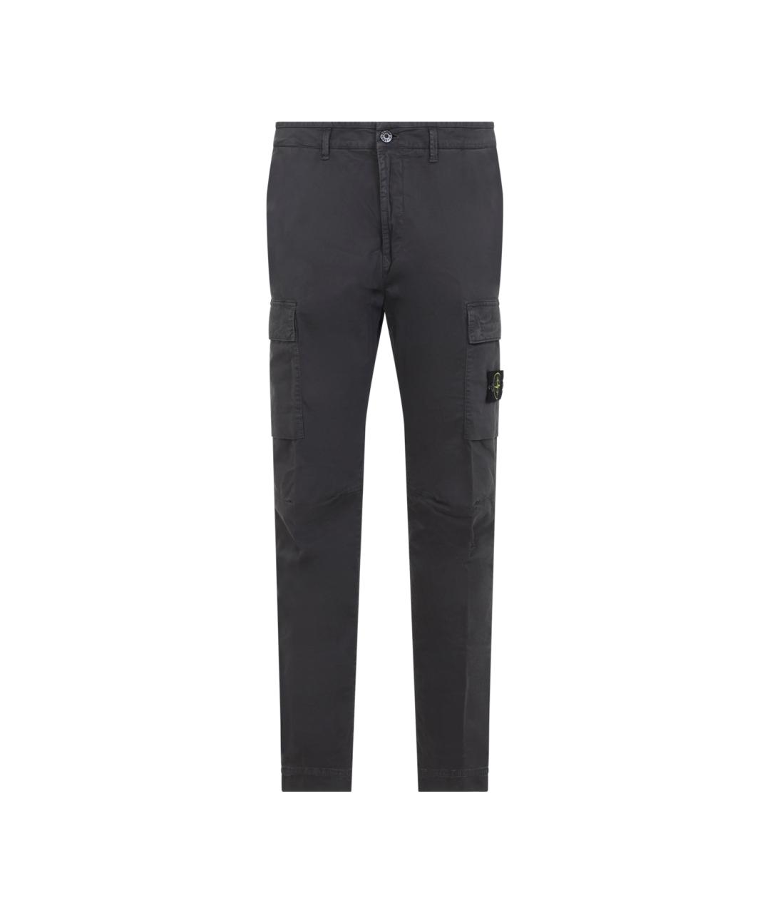 STONE ISLAND Серые хлопковые повседневные брюки, фото 1