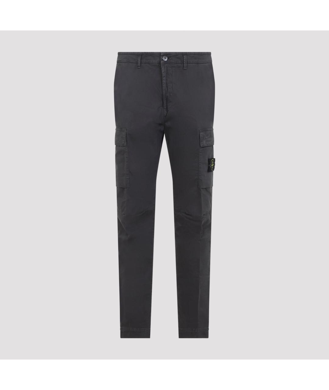 STONE ISLAND Серые хлопковые повседневные брюки, фото 2