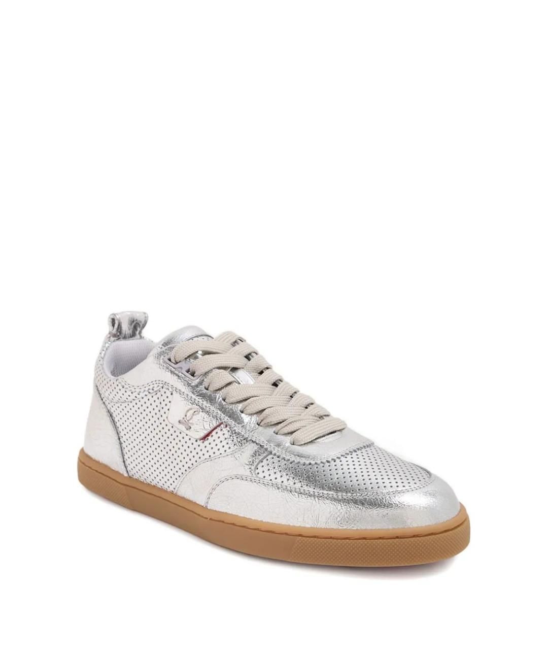 CHRISTIAN LOUBOUTIN Серые кожаные кеды, фото 2