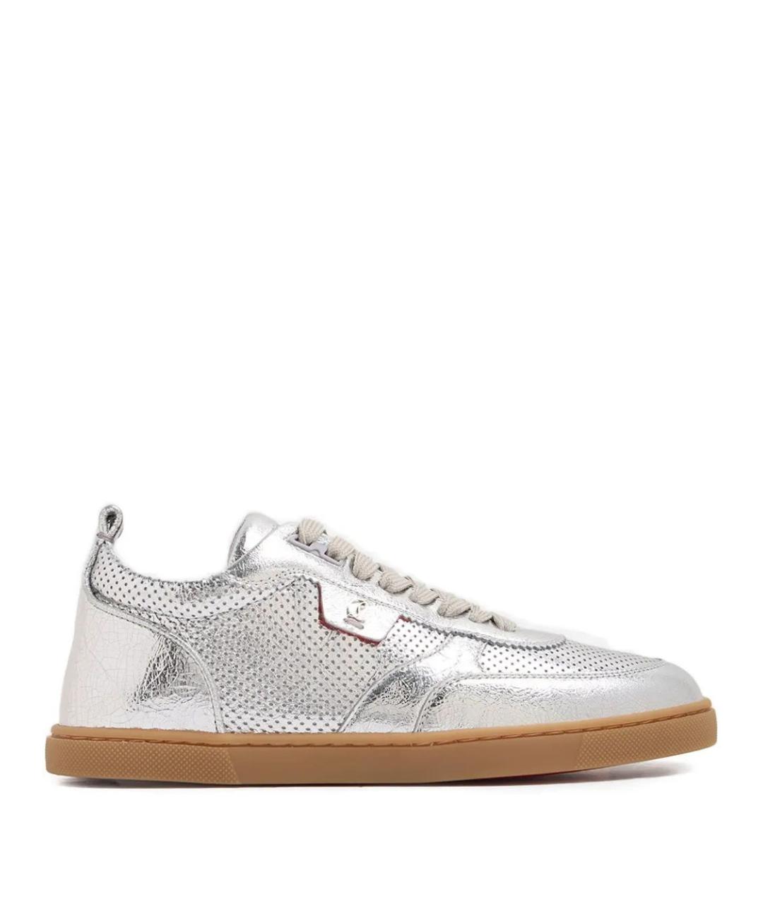 CHRISTIAN LOUBOUTIN Серые кожаные кеды, фото 1