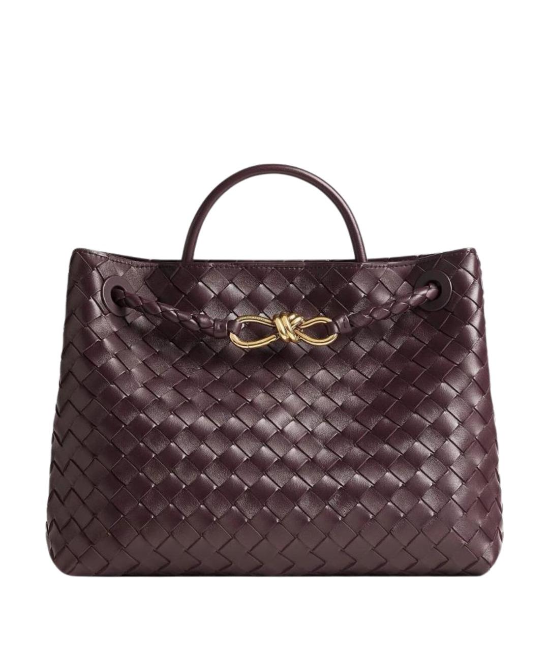 BOTTEGA VENETA Бордовая кожаная сумка тоут, фото 1
