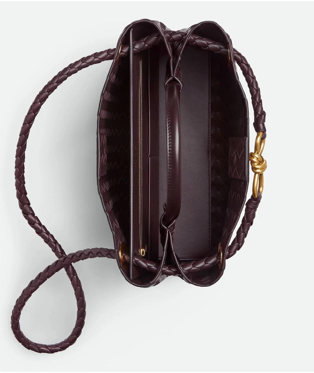 BOTTEGA VENETA Бордовая кожаная сумка тоут, фото 3