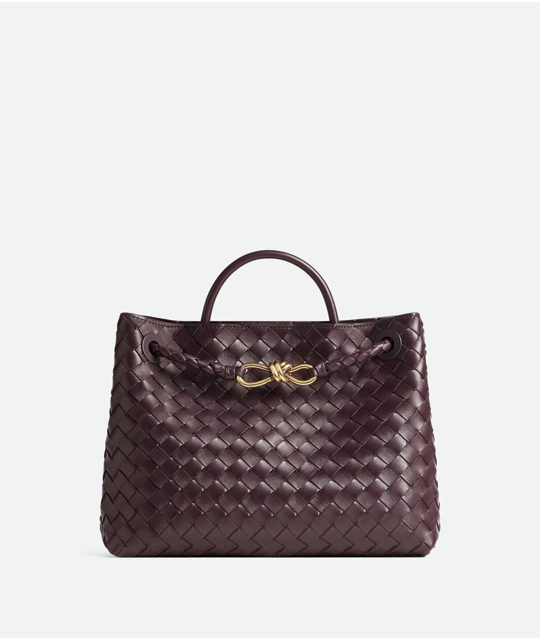BOTTEGA VENETA Бордовая кожаная сумка тоут, фото 5