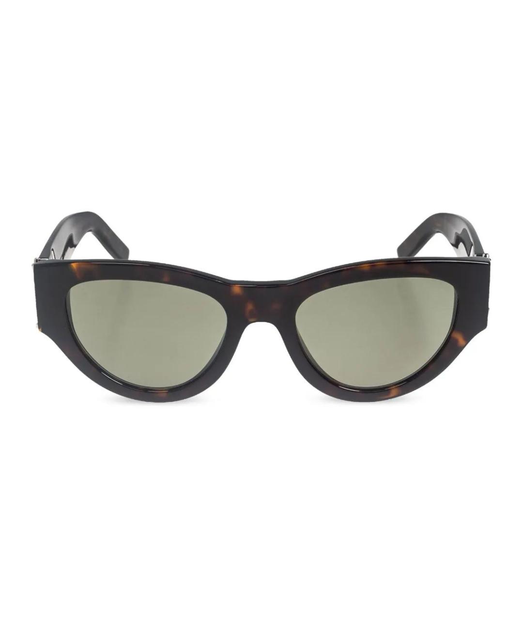 SAINT LAURENT Коричневые пластиковые солнцезащитные очки, фото 1