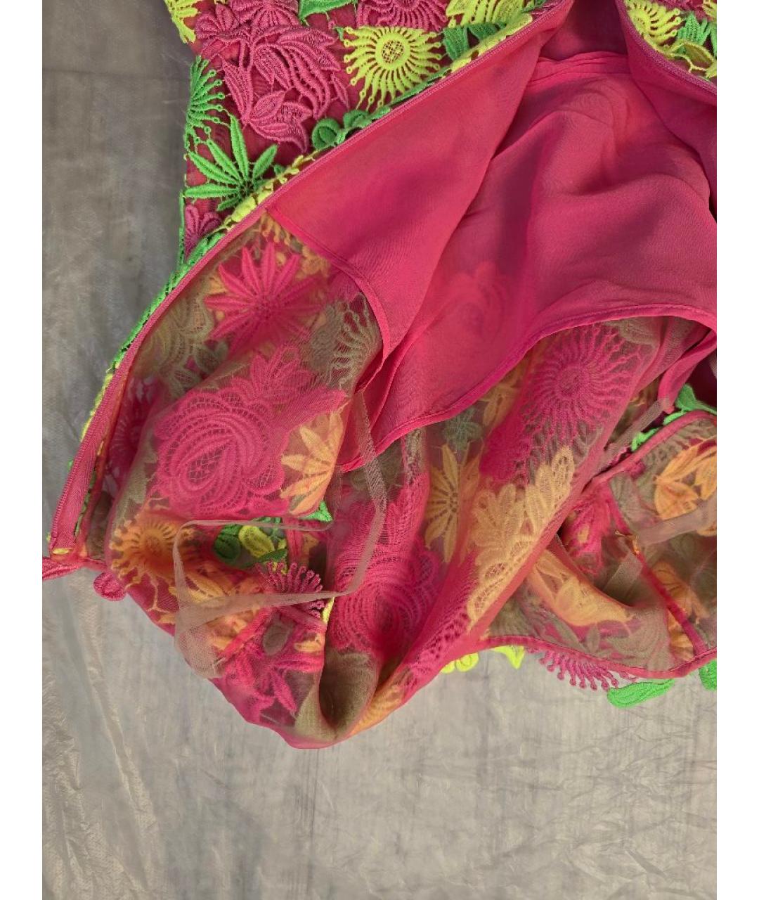 VALENTINO Мульти кружевное коктейльное платье, фото 6