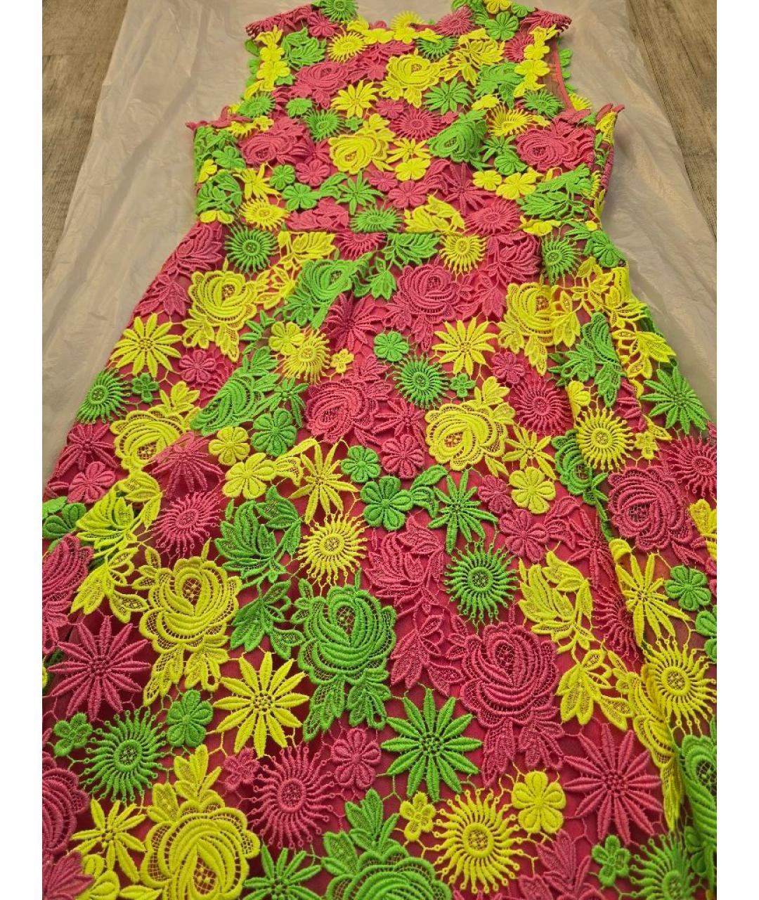 VALENTINO Мульти кружевное коктейльное платье, фото 3