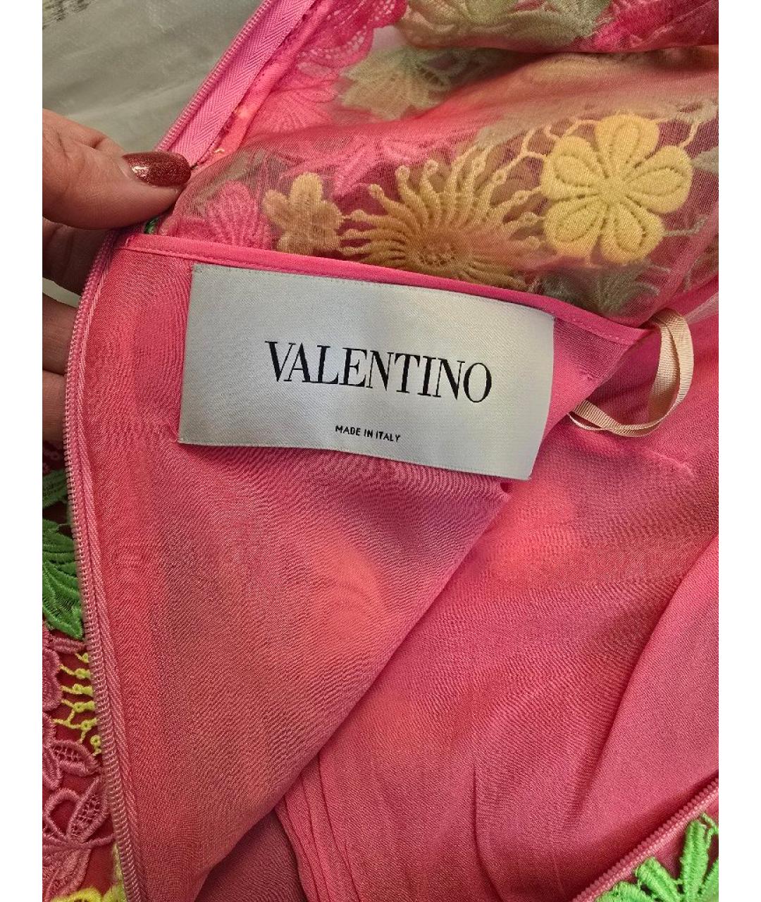 VALENTINO Мульти кружевное коктейльное платье, фото 4