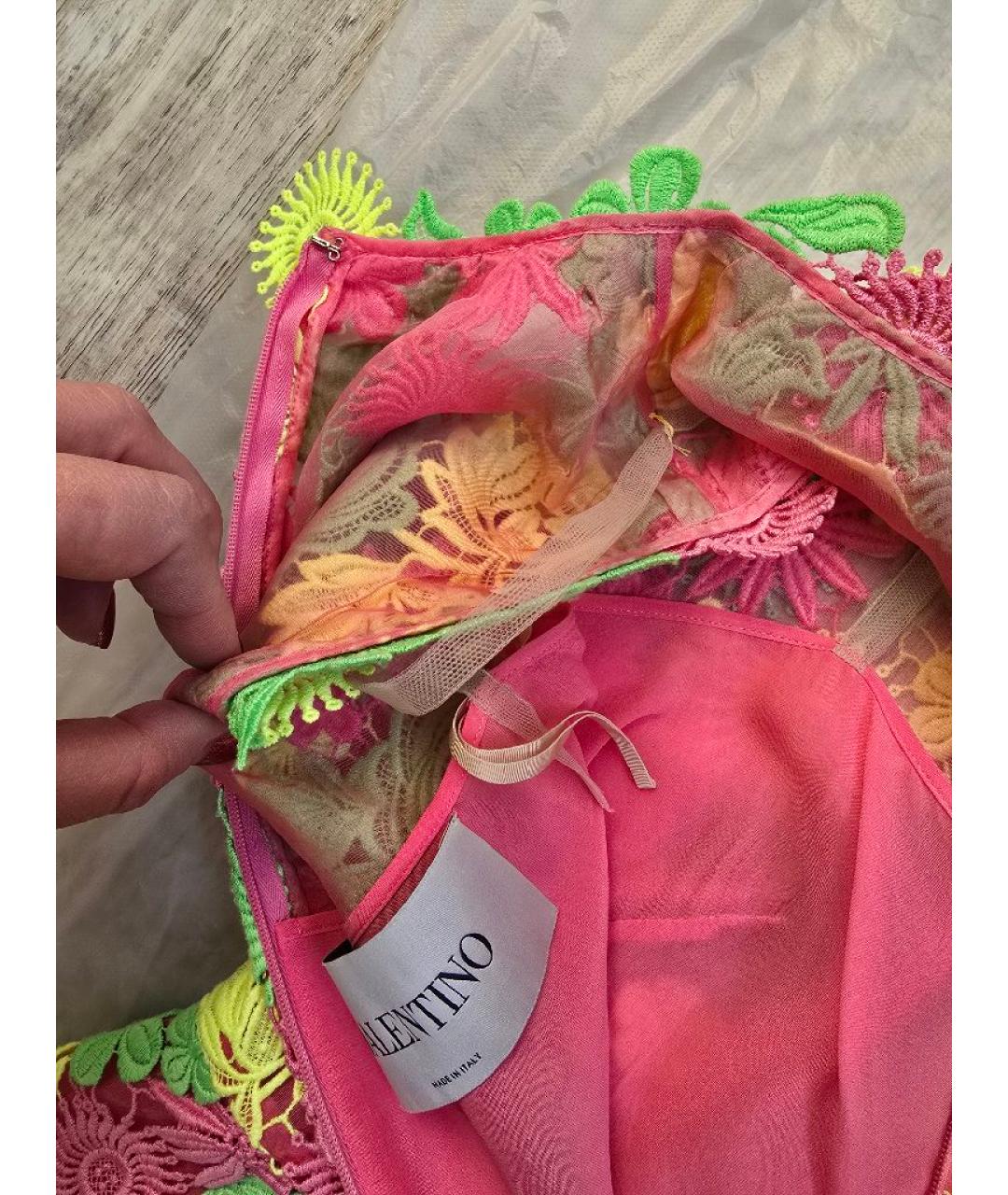 VALENTINO Мульти кружевное коктейльное платье, фото 5