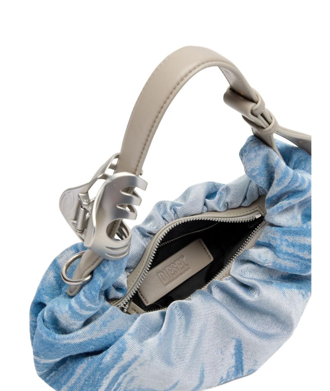 DIESEL Голубая хлопковая сумка через плечо, фото 2