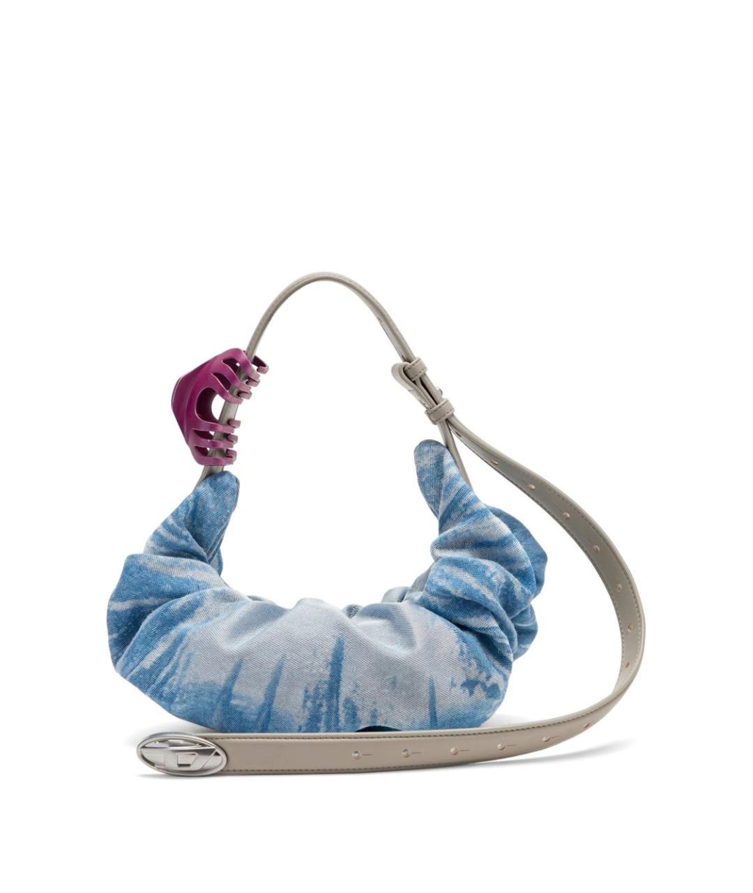 DIESEL Голубая хлопковая сумка через плечо, фото 4