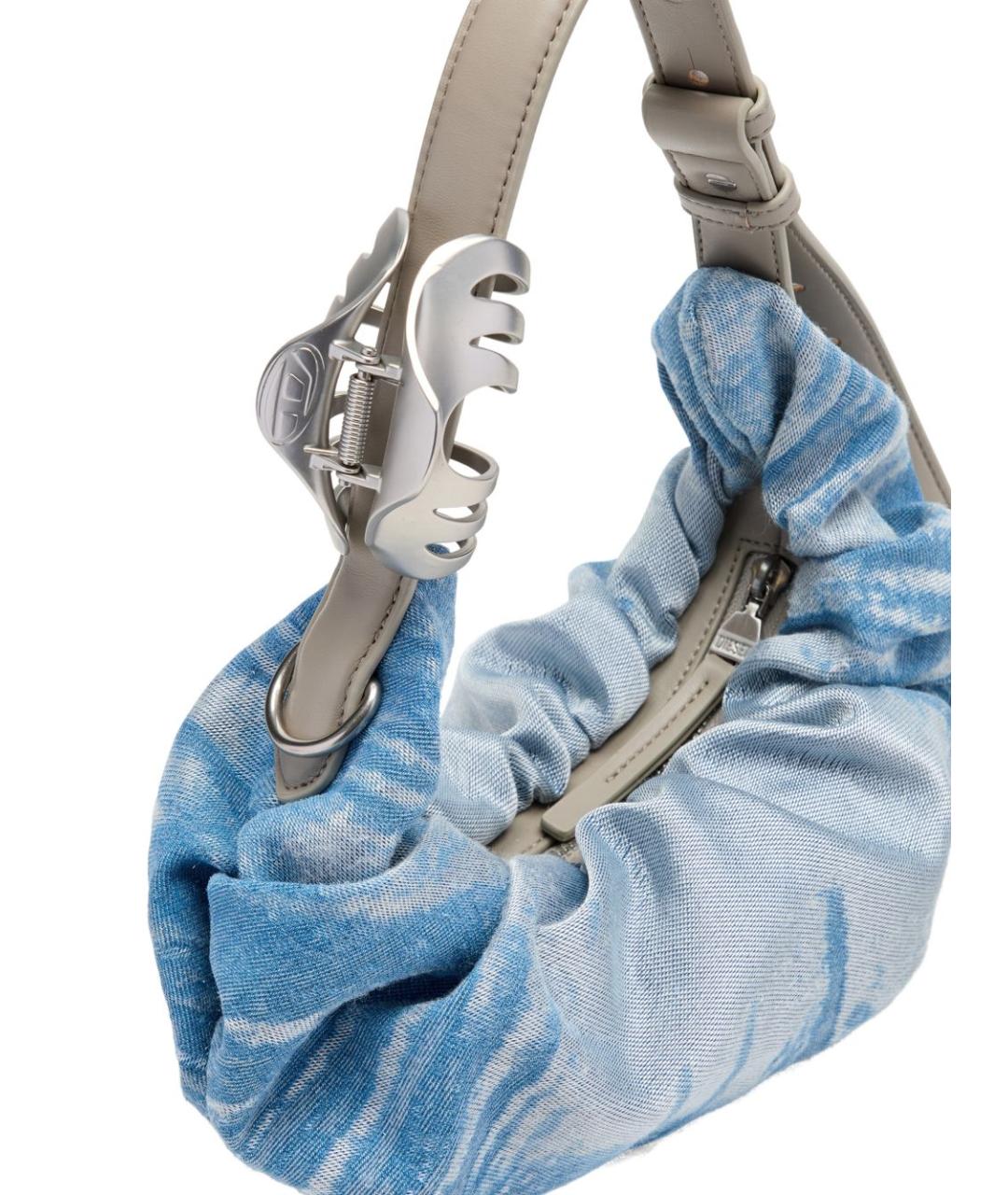 DIESEL Голубая хлопковая сумка через плечо, фото 3