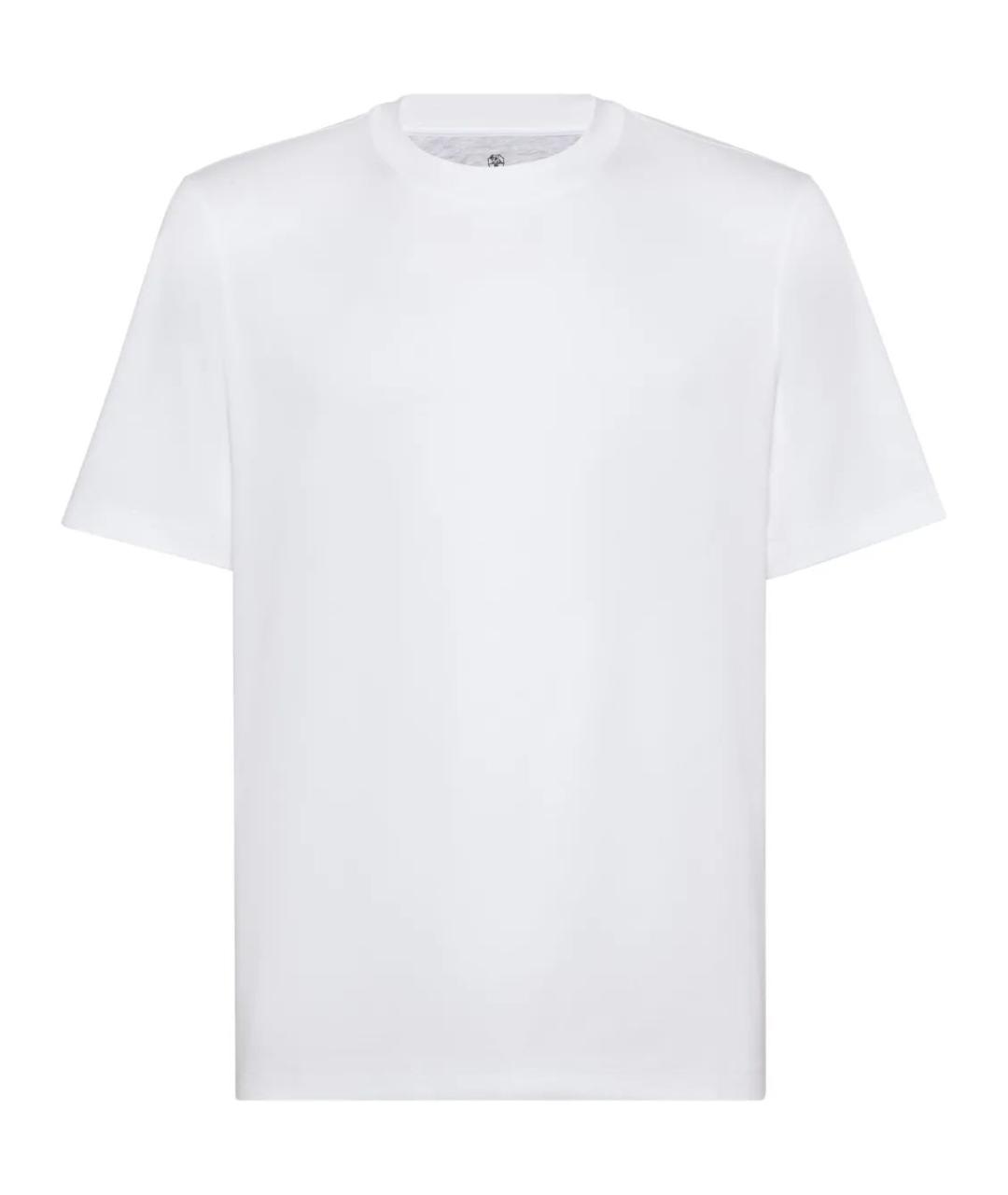 BRUNELLO CUCINELLI Белая хлопковая футболка, фото 1