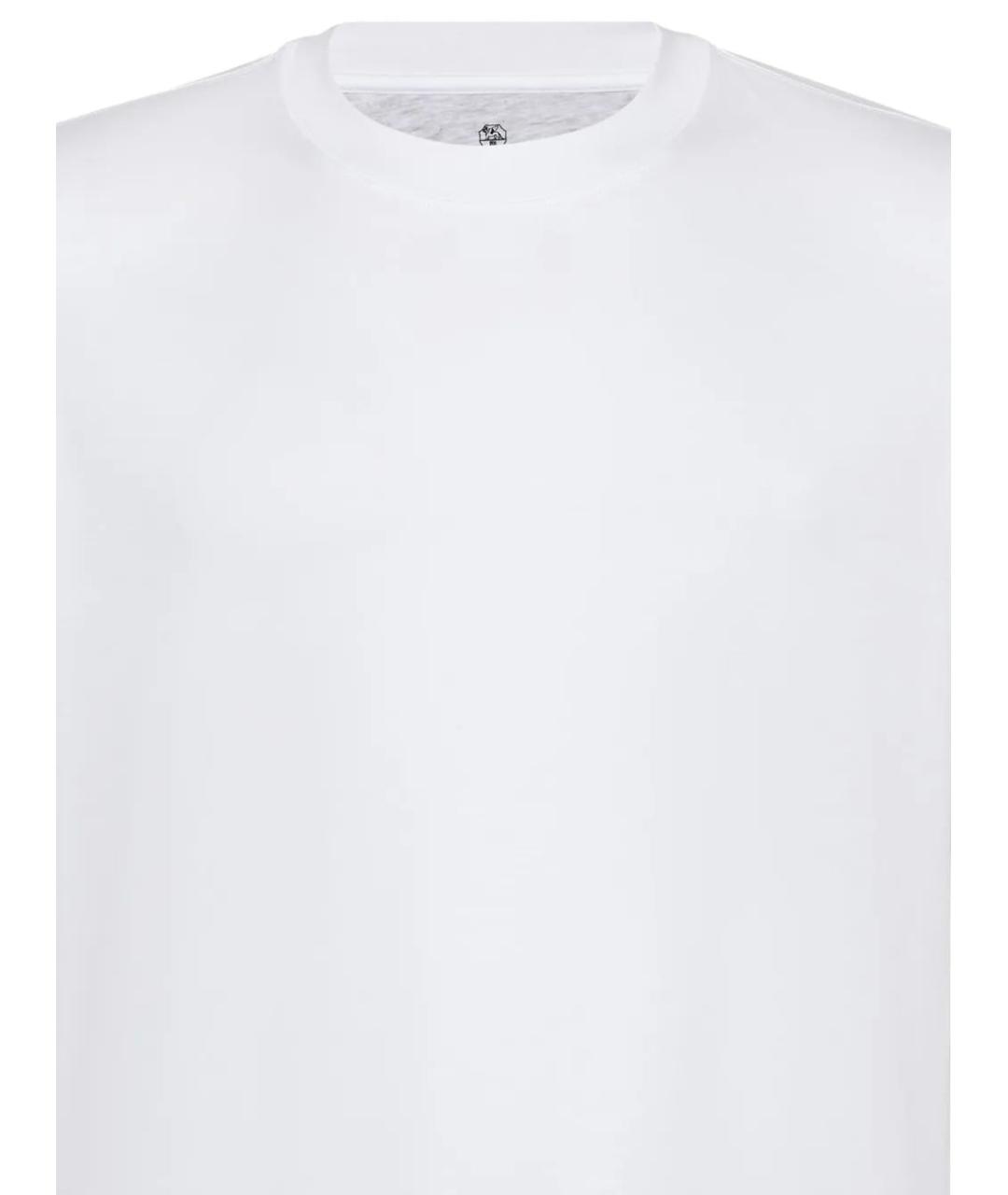 BRUNELLO CUCINELLI Белая хлопковая футболка, фото 4