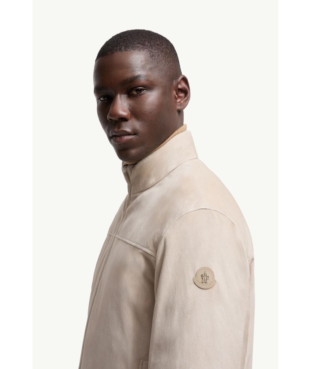MONCLER Бежевая полиэстеровая куртка, фото 4