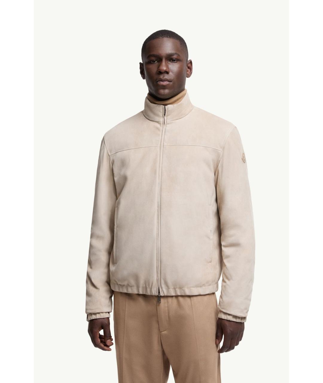 MONCLER Бежевая полиэстеровая куртка, фото 3