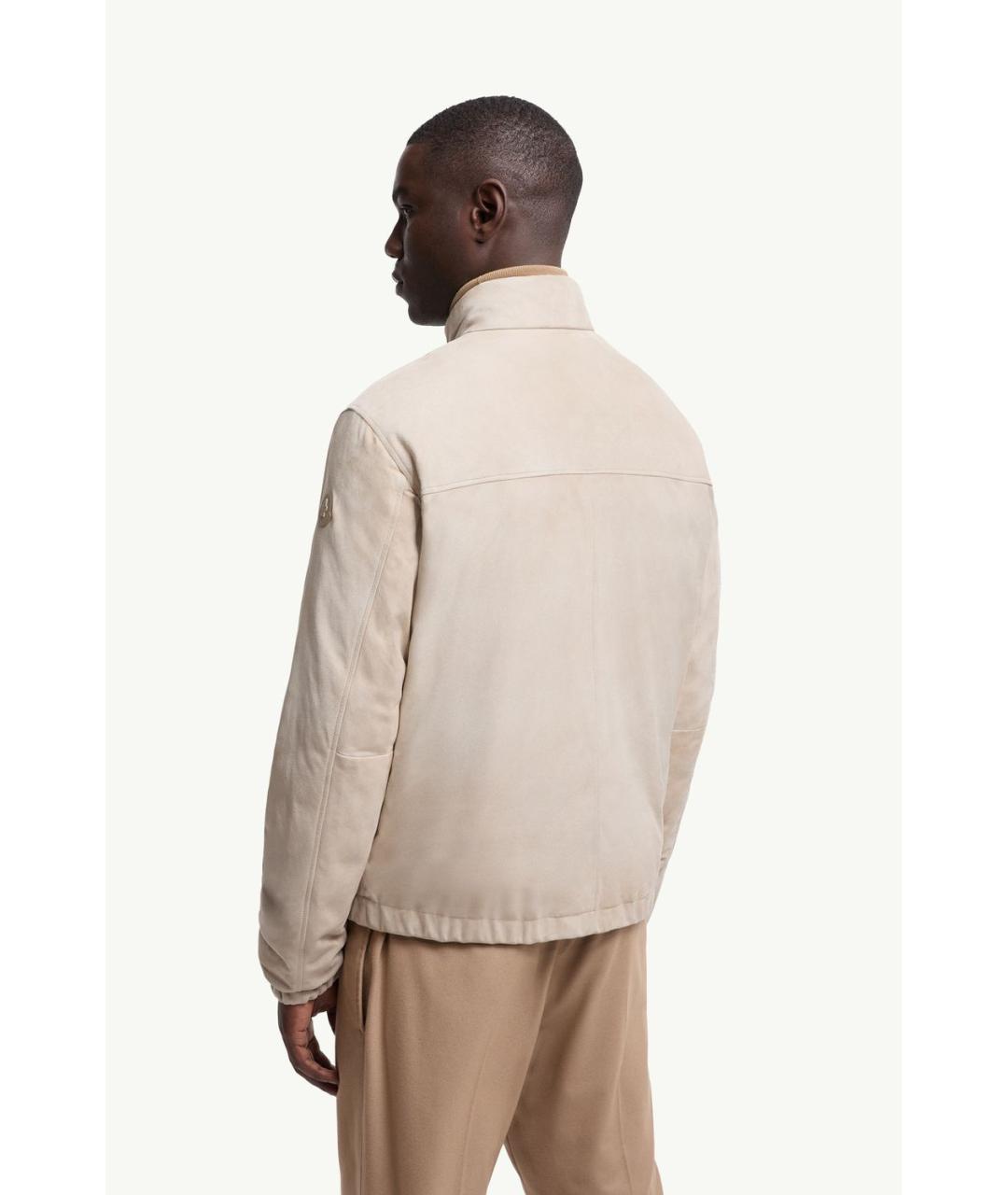 MONCLER Бежевая полиэстеровая куртка, фото 5