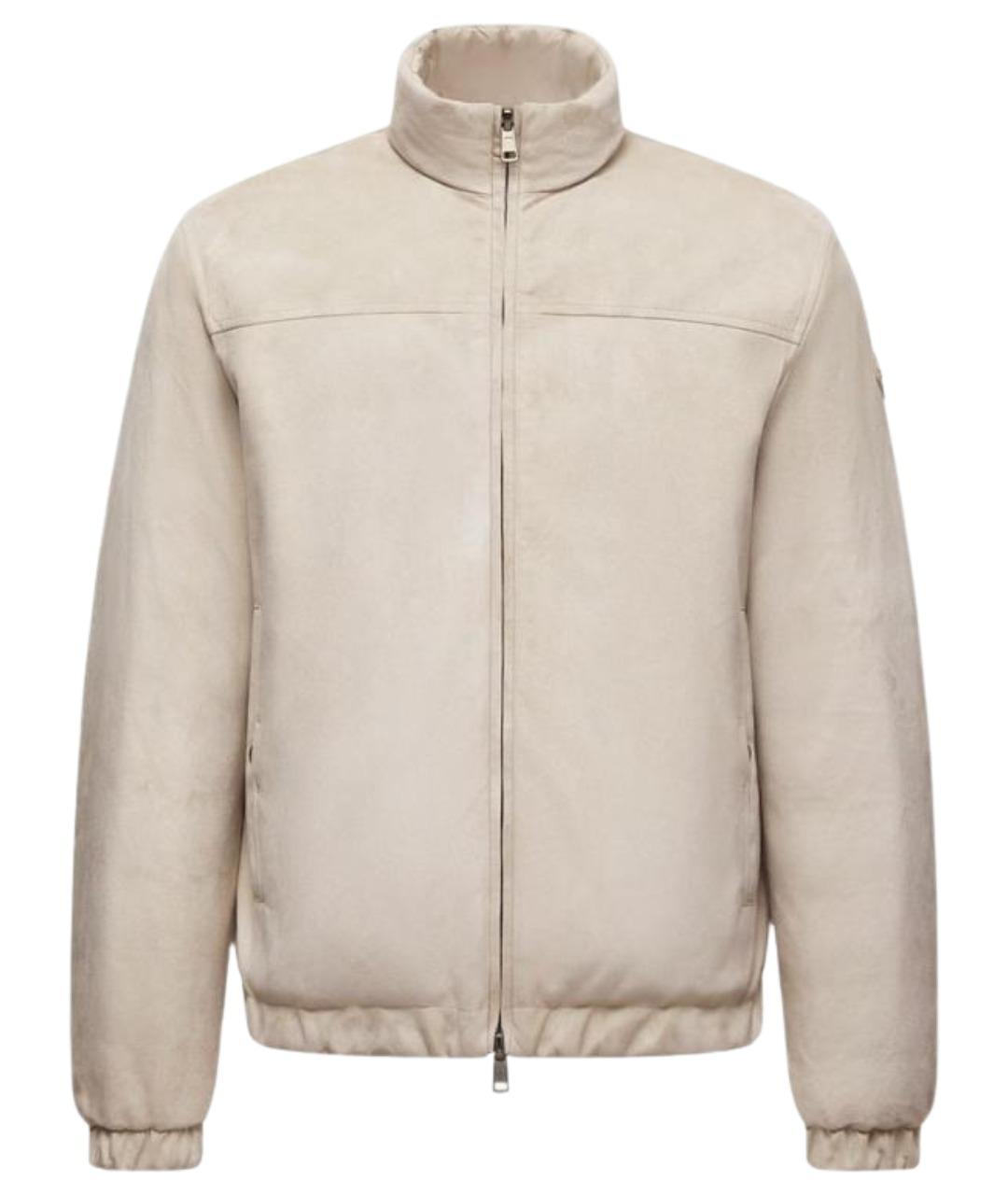 MONCLER Бежевая полиэстеровая куртка, фото 1