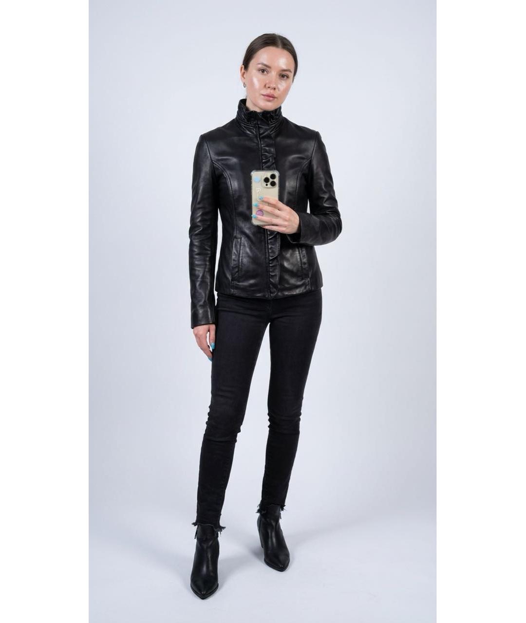 DKNY Черная кожаная куртка, фото 7