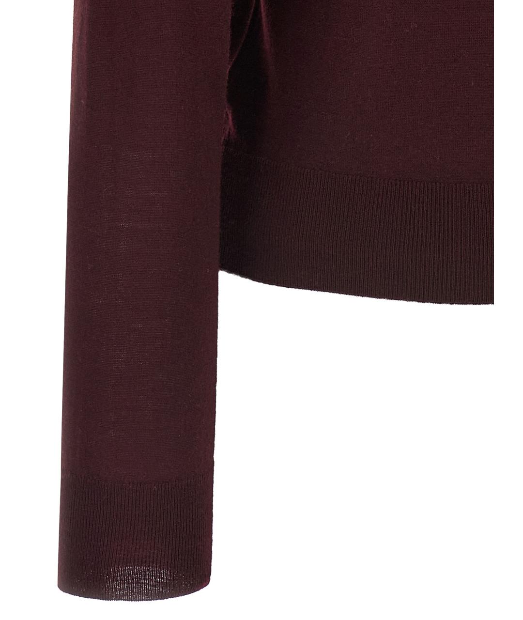 SAINT LAURENT Бордовый шерстяной джемпер / свитер, фото 3