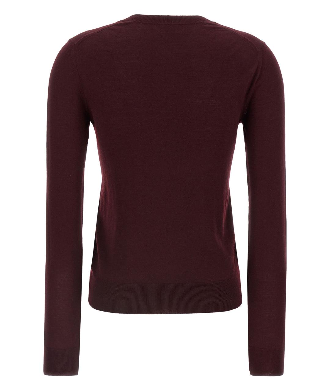 SAINT LAURENT Бордовый шерстяной джемпер / свитер, фото 4