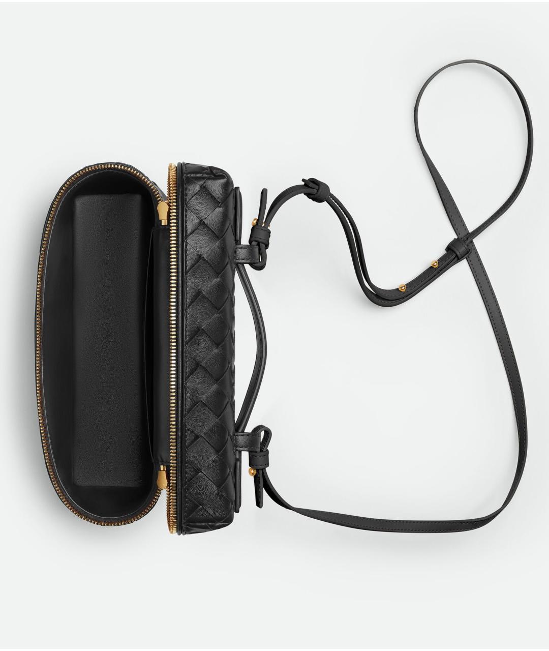 BOTTEGA VENETA Черная кожаная сумка через плечо, фото 5