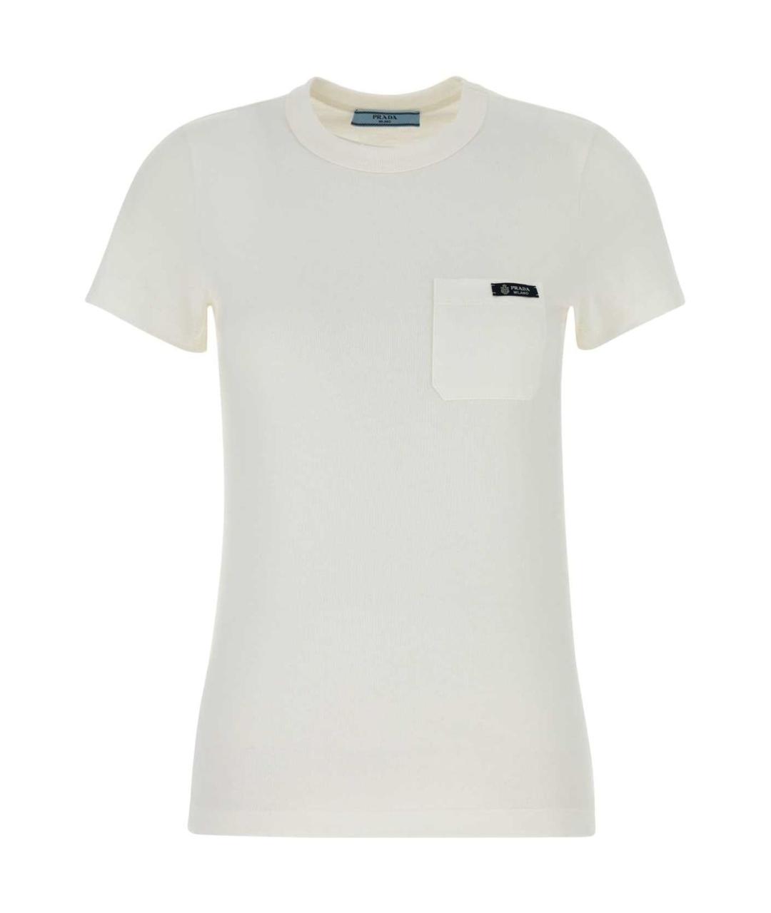 PRADA Белая хлопковая футболка, фото 1