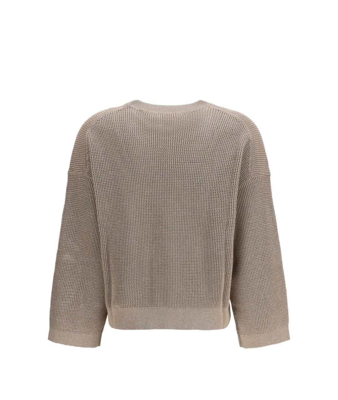 BRUNELLO CUCINELLI Бежевый хлопковый джемпер / свитер, фото 3