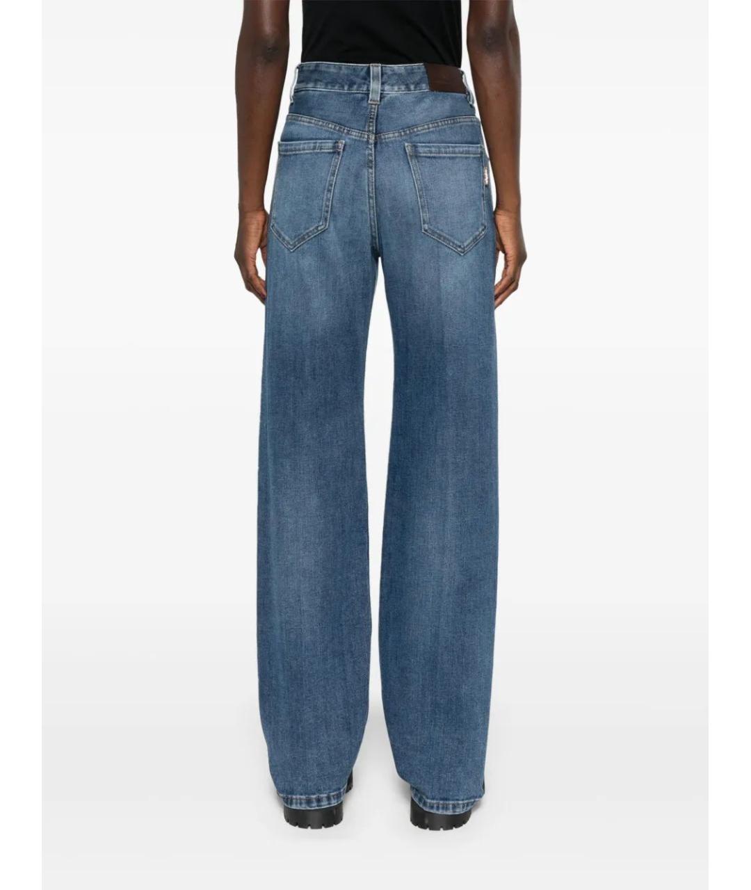 BRUNELLO CUCINELLI Синие хлопковые прямые джинсы, фото 4