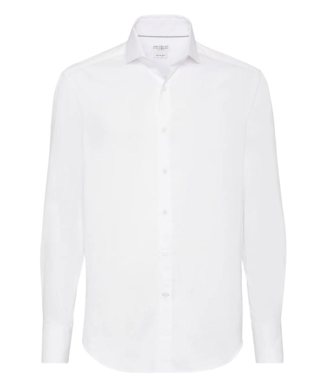 BRUNELLO CUCINELLI Белая хлопковая классическая рубашка, фото 1