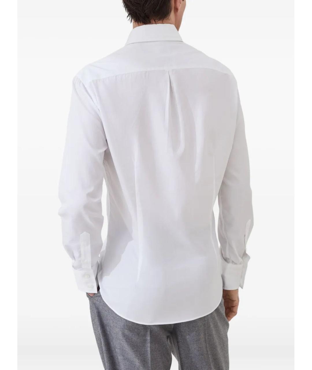 BRUNELLO CUCINELLI Белая хлопковая классическая рубашка, фото 3