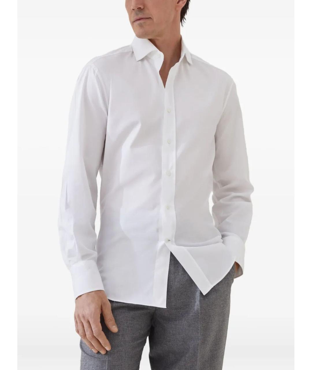 BRUNELLO CUCINELLI Белая хлопковая классическая рубашка, фото 2