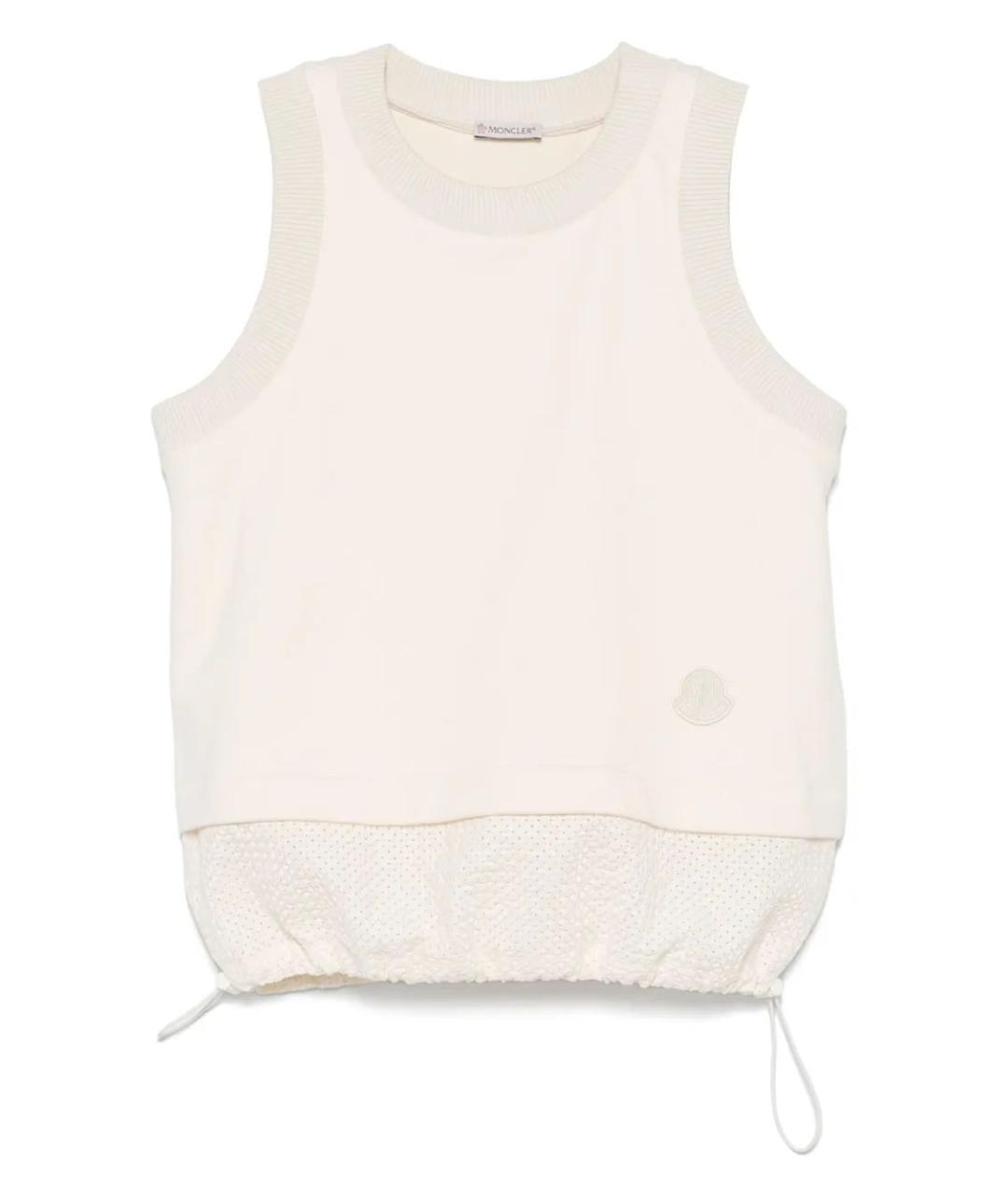 MONCLER Бежевая хлопковая майка, фото 1