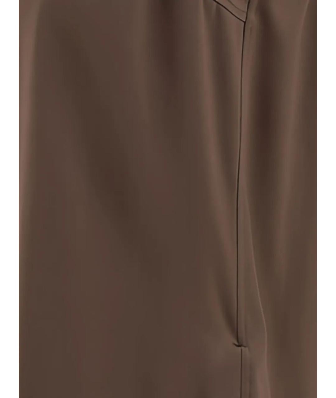 BRUNELLO CUCINELLI Коричневая шелковая майка, фото 3