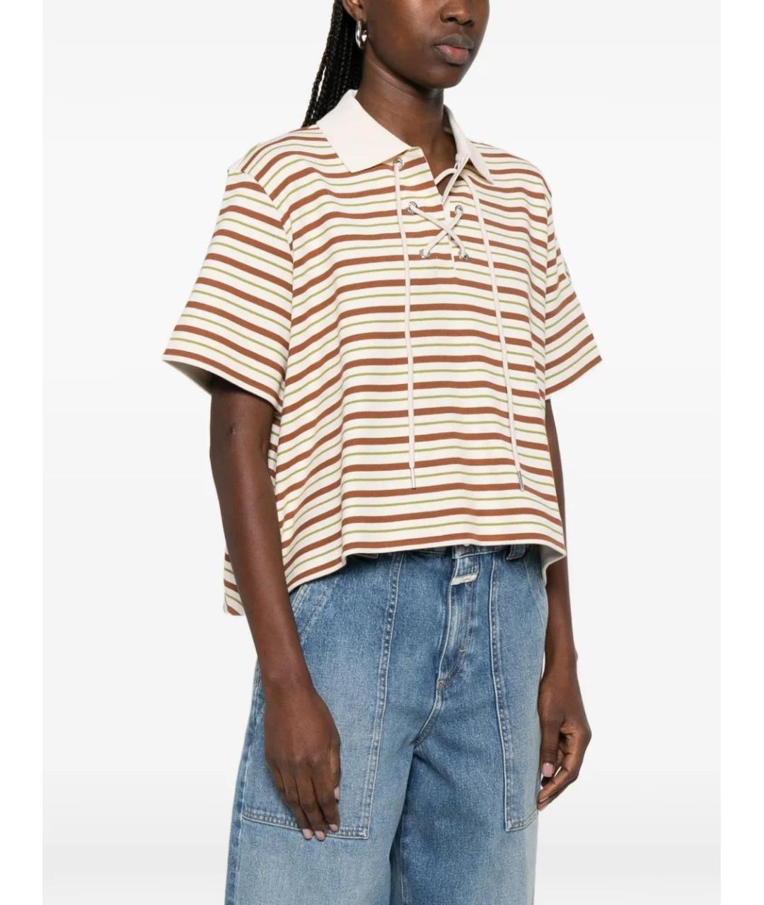 MONCLER Бежевая хлопковая футболка, фото 3