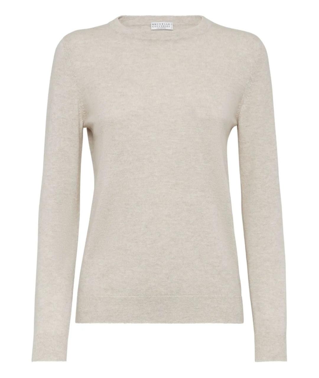 BRUNELLO CUCINELLI Бежевый кашемировый джемпер / свитер, фото 1