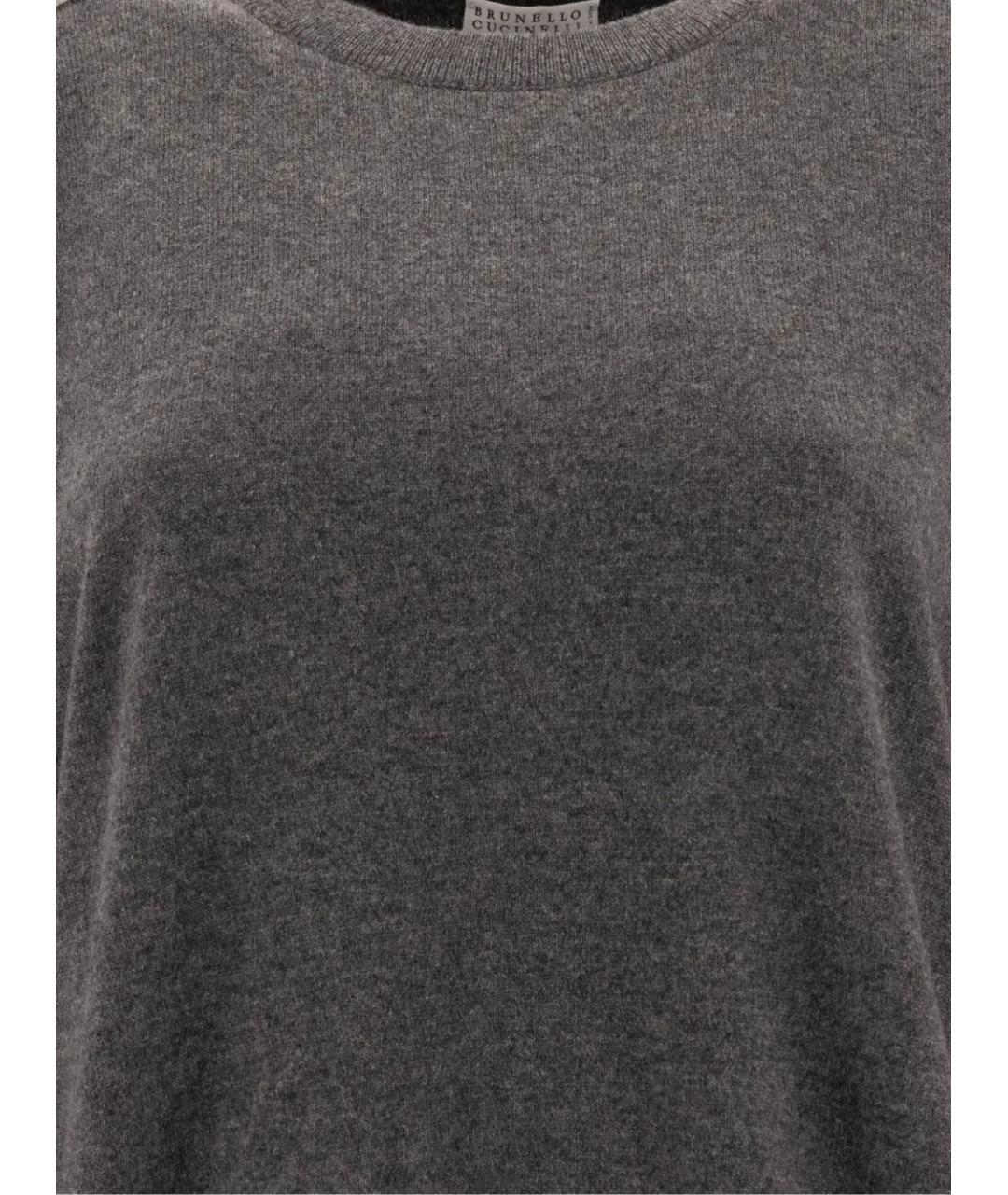 BRUNELLO CUCINELLI Серый кашемировый джемпер / свитер, фото 3