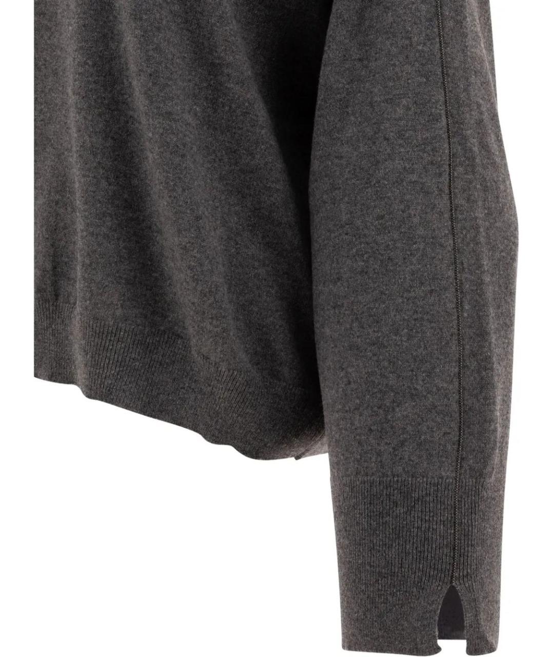 BRUNELLO CUCINELLI Серый кашемировый джемпер / свитер, фото 4