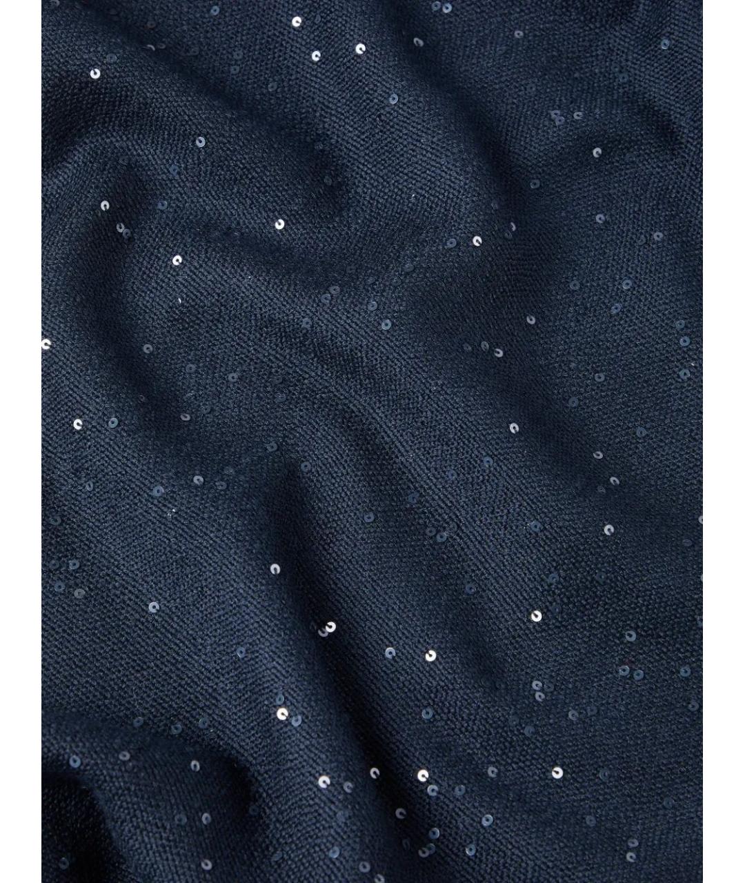 BRUNELLO CUCINELLI Темно-синий кашемировый шарф, фото 3