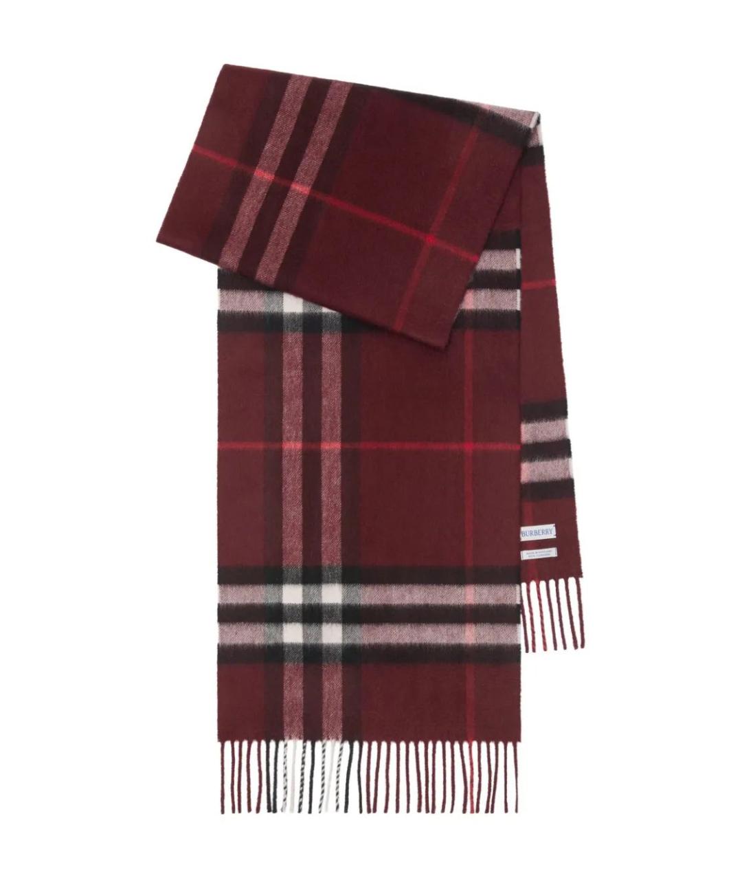 BURBERRY Бордовый кашемировый шарф, фото 2