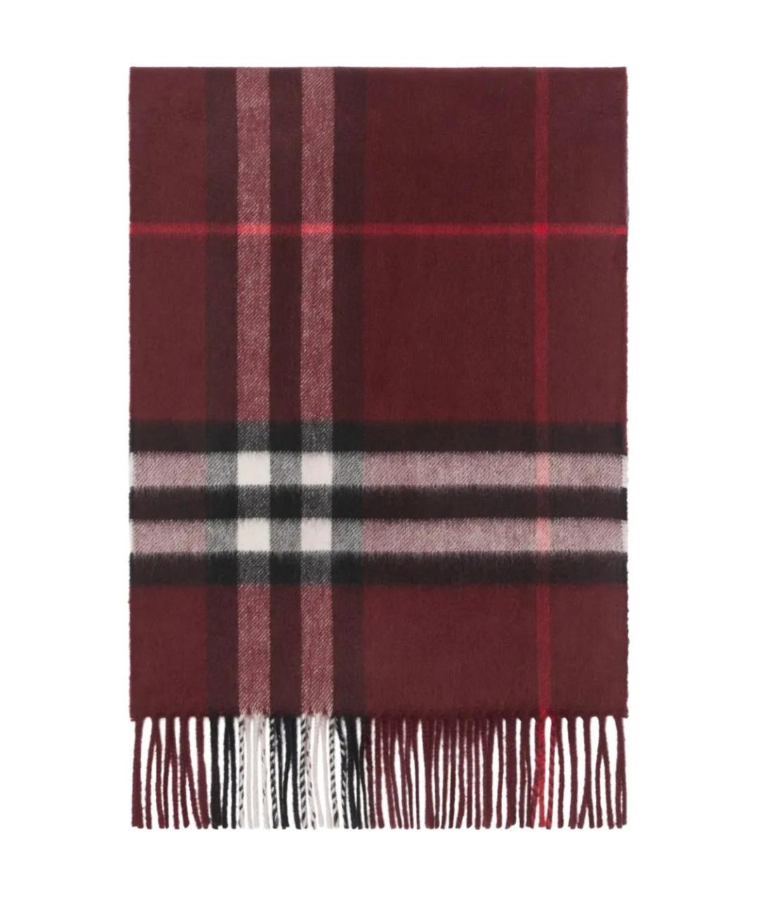 BURBERRY Бордовый кашемировый шарф, фото 1