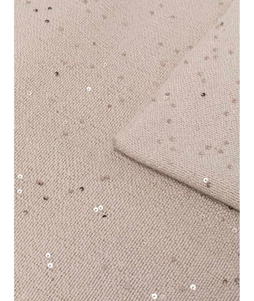 BRUNELLO CUCINELLI Бежевый кашемировый шарф, фото 3